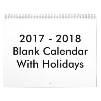 empty calendars 2017