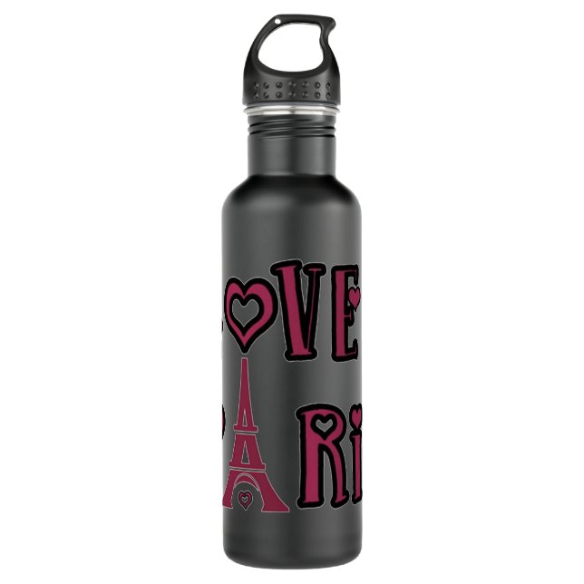 24 oz. Water Bottle - Love Paris (Front)