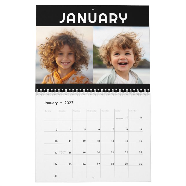 24 Photo - 2 Per Month Modern Family Calendar (Jan 2027)