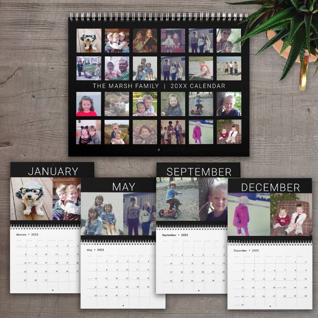 24 Photo Collage - 2 Per Month Modern Family Calendar (Creator Uploaded)