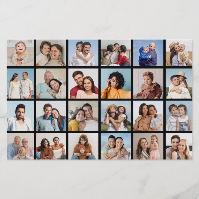 24 Photo Collage Editable Colour Card/Flyer (Front)