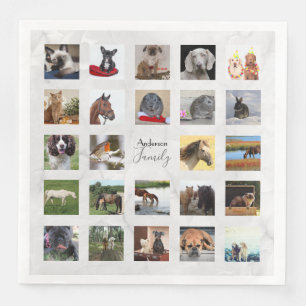 24 PHOTO COLLAGE Marble Partyware Napkin