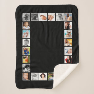 24 Photo DIY Collage Personalized Sherpa Blanket