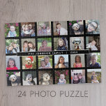 24 Photo Template Collage with Custom Text Jigsaw Puzzle<br><div class="desc">A template with 24 photos. For best results,  use square cropped photos. To change the background colour,  click on the customize option and choose a new background colour.</div>