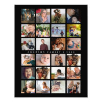 24 Photo Template Collage with Custom Text Poster