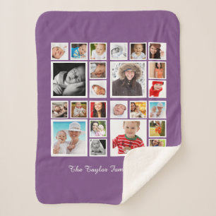 24 photographs Photo Collage Personalized Sherpa Blanket