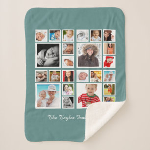 24 photographs Photo Collage Personalized Sherpa Blanket