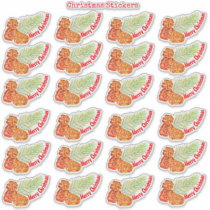 24 Piece Decorative Red Merry Christmas Stickers
