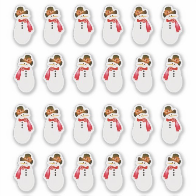 24 Piece Snowman Sticker (Front)