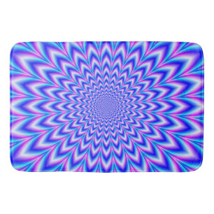 24 point Pulse in Blue Pink and Violet Bath Mat