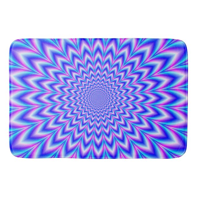 24 point Pulse in Blue Pink and Violet Bath Mat (Front)