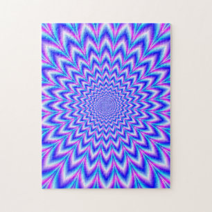 24 point Pulse in Blue Pink and Violet Jigsaw Puzzle