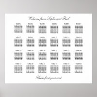24 Table Elegant Minimalist Seating Chart