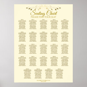 24 Tableau Chic Gold & Cream Mariage Tableau de si