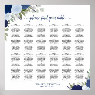 24 Tableau Élégant Bleu Rose Mariage Siège