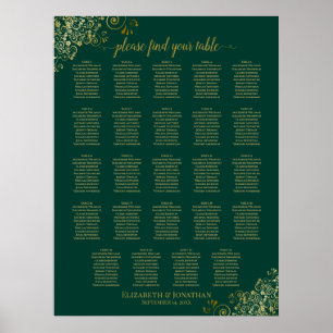 24 Tableau Emerald Green Gold Mariage