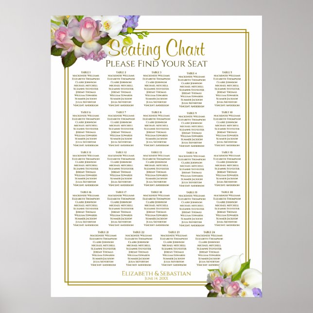 24 Tableau Mariage Platine ressort floral (Devant)