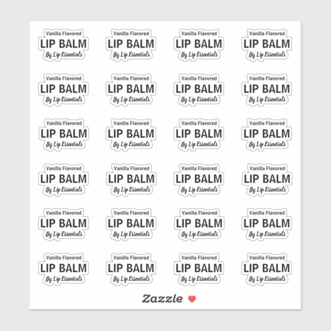 24 Transparent Free Form Lip Balm 1.8 Inch Labels (Sheet)