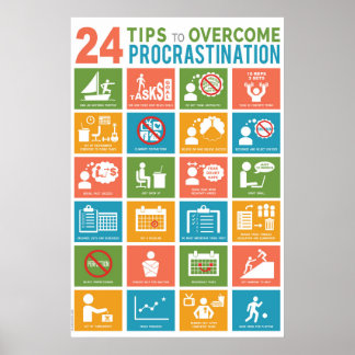 24 WAYS TO OVERCOME PROCRASTINATION POSTER