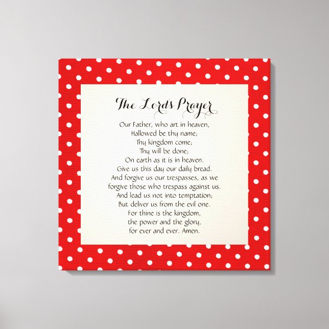24 x 24 The Lord's Prayer  Canvas Print (Front)
