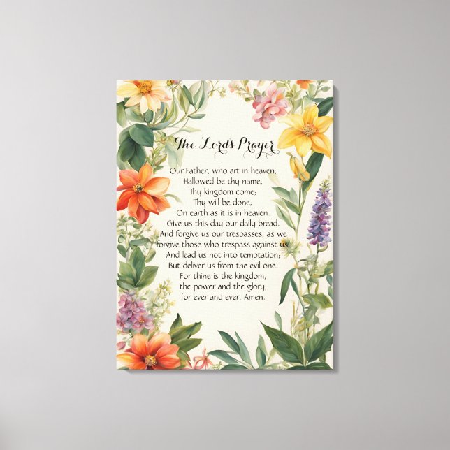 24 x 32 The Lord's Prayer  Canvas Print (Front)