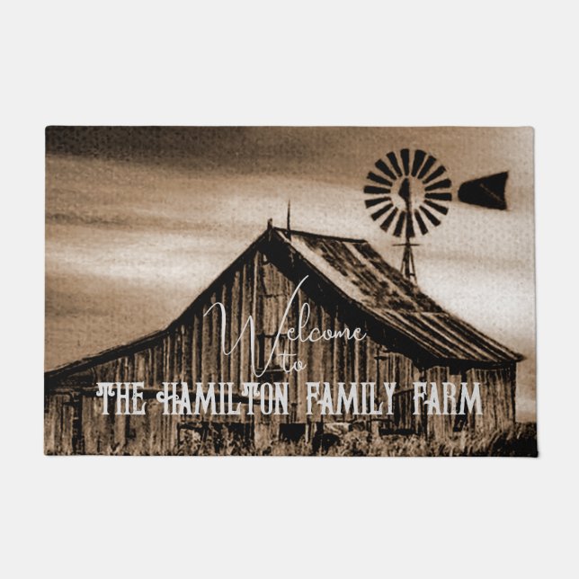 24 X 36 CUSTOM WELCOME TO THE FAMILY FARM DOORMAT (Front)
