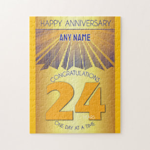 24 Year AA 12 Step Anniversary Personalized Jigsaw Puzzle