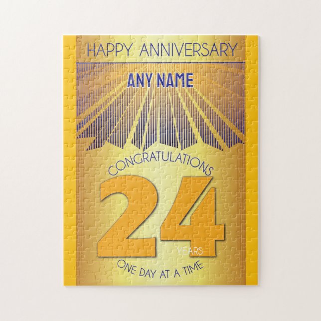 24 Year | AA 12 Step Anniversary Personalized Jigsaw Puzzle (Vertical)