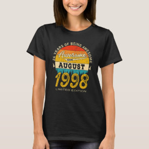 24 Year Old Awesome Since August 1998 24th Birthd T-Shirt