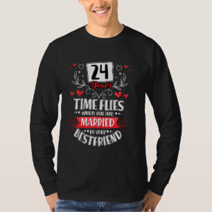 24 Years Married To Best Friend 24th Wedding Anniv T-Shirt