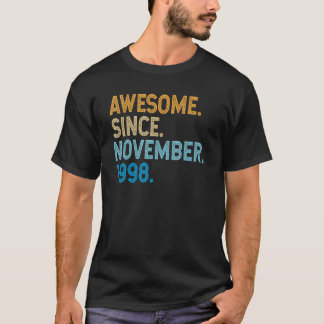 24 Years Old Awesome Since November 1998 24th Birt T-Shirt