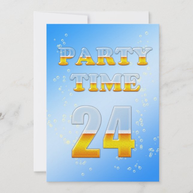 24e anniversaire invitation fête avec bière (Devant)