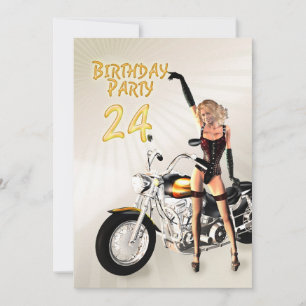 24e fête d'anniversaire Invitation