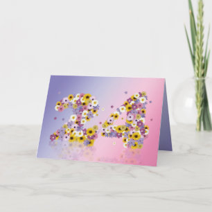 24ème carte d'anniversaire avec les lettres