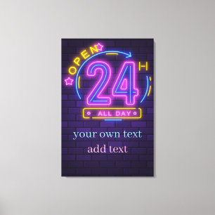 24Hr Open Neon Sign Templet 