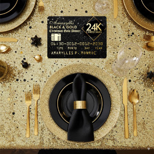 24K Black & Gold Credit Card Style Invitations