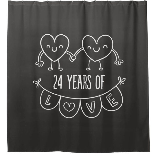 24th Anniversary Gift Chalk Hearts (Front)