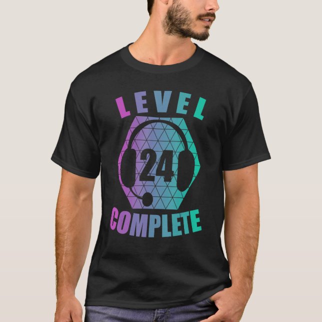 24th Birthday 24 Years Gamer Gaming Console Video  T-Shirt (Front)