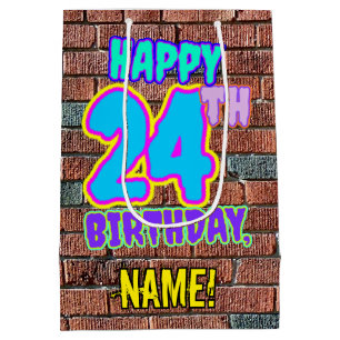 24th Birthday: Fun, Urban Graffiti Inspired Look Medium Gift Bag