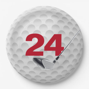 24th Birthday Golf Ball Design Paper Plate