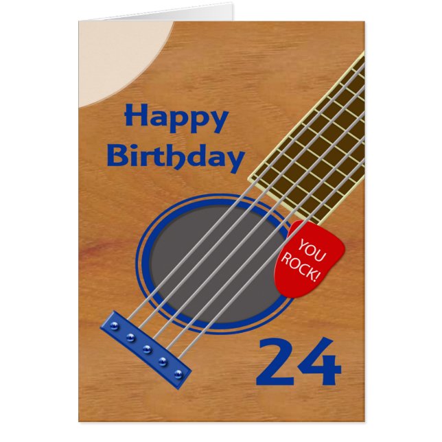 24th Birthday Guitar Player Birthday (Front)