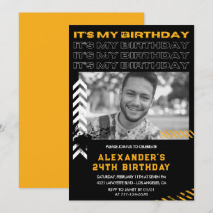 24th birthday invitations Men Photo Spray paint