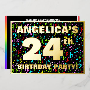 24th Birthday Party — Fun, Colourful Music Symbols