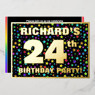 24th Birthday Party — Fun, Colourful Stars Pattern