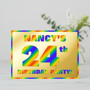 24th Birthday Party — Fun, Rainbow Spectrum “24”