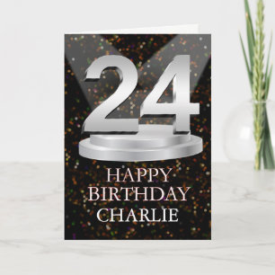 24th Birthday Spotlights Add A Name Card