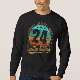 24th Birthday Update Level Up Vintage Retro Sweatshirt