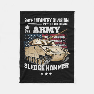 24th Infantry Division 197th Brigade Army Veteran Fleece Blanket