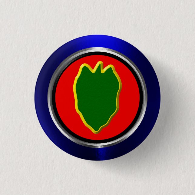 24th Infantry Division “First To Fight” 1 Inch Round Button (Front)