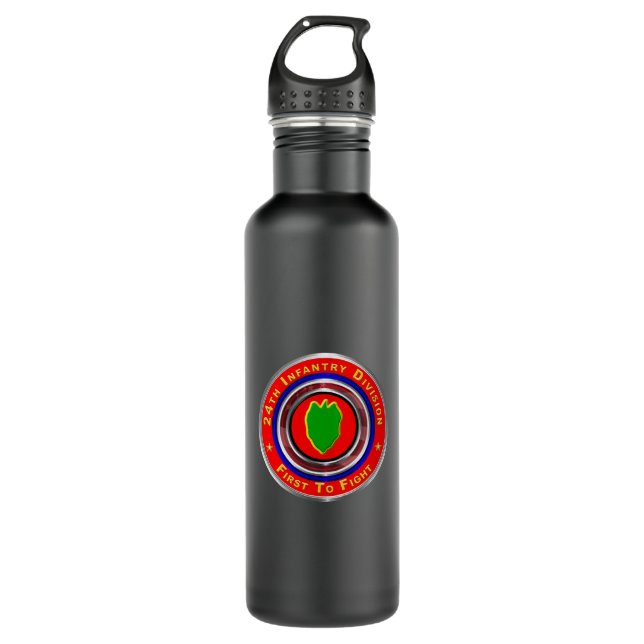 24th Infantry Division “First To Fight” 710 Ml Water Bottle (Front)